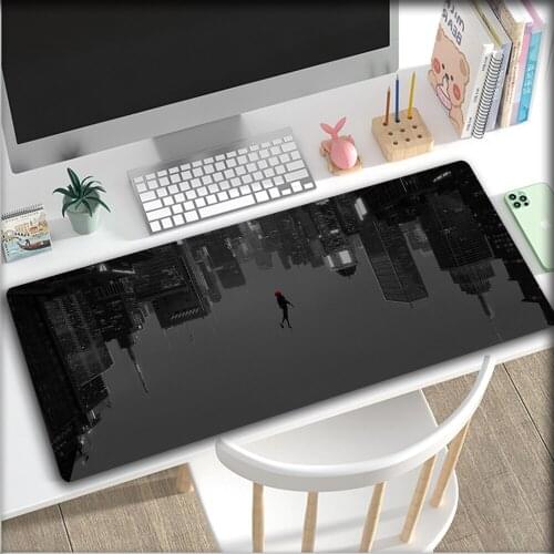 GuJiaDuo Anime Sky City Black Background Mouse Pad Laptop PC Gamer Desk Rest Game Accessories Carpet Mat Keyboard Mousepad Anime