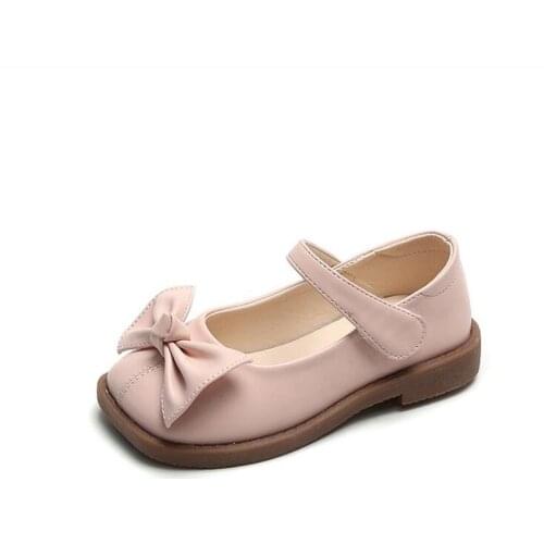 Girls Leather Shoes Soft Sole Shallow Mouth Princess Shoes Spring Children Bowknot Girl Single Shoe