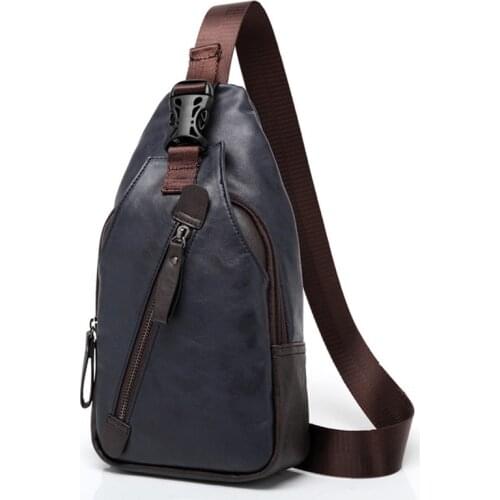 New fashion mens chest bags PU Leather Casual Crossbody Bags male breast bag shoulder Pack luxury design soft Waist bags