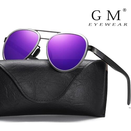 GM Black Temples Sunglasses Wooden Polarized Sunglasses Men UV Protection Eyewear With Leather Box Oculos de sol S2602