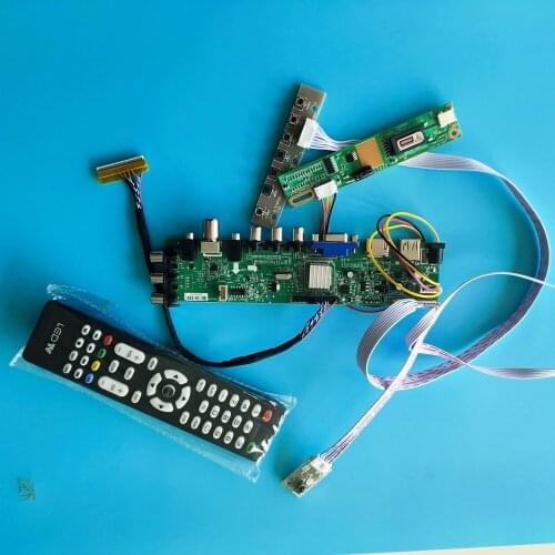 Kit For LP141WX1-TLB4/LP141WX1-TLB5 TV VGA USB remote 1 CCFL LCD 30pin Controller board DVB-C DVB-T Digital HDMI Panel 1280X800