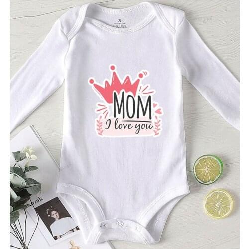 Infant Outfit Toddler Winter Clothing Newborn Girl Clothing Baby Clothes Bodysuit for Newborns Mom Love You Print Kids' Things