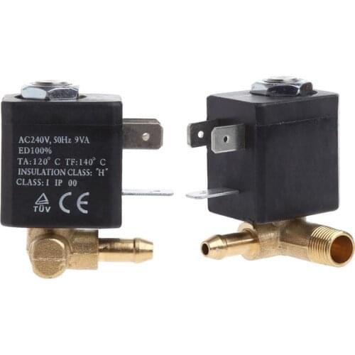 OOTDTY Normally Closed Cannula 3mm N/C 2/2 Way AC 230V G1/8' Brass Steam Air Generator Water Solenoid Valve Coffee Makers
