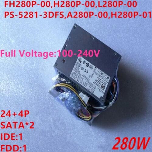 New PSU For Dell 520 320 330 280W Power Supply FH280P-00 H280P-00 L280P-00 PS-5281-3DFS A280P-00 H280P-01 L220P/H220P/N220P-00