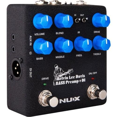 NUX MLD Signature Bass Preamp DI Guitar Pedal Dual Switch 3-band EQ Speaker Cabinet Noise Reduction 2 in 1 Effect Guitar Parts