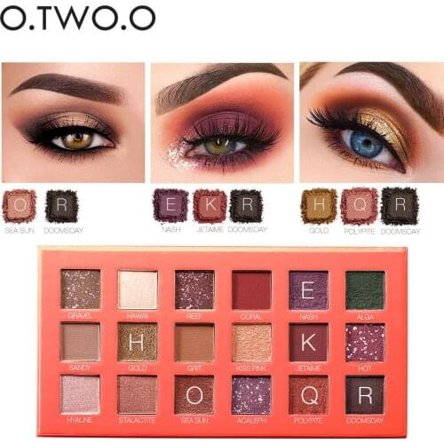 O. Two. O18 Color Oceans Eye Shadow Matte Pearly Lustre Shimmering Powder Makeup Kit Eyeshadow Compact