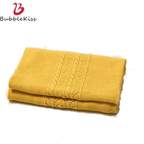 Bubble Kiss Solid Color Knitted Blanket Pure Cotton Blanket On The Bed Blanket Wearable Sofa Throw Blanket Office Siesta Blanket