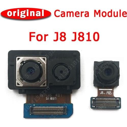 Original Front and Rear Back Camera For Samsung Galaxy J8 J810 Main Facing Frontal Camera Module Flex Replacement Spare Parts