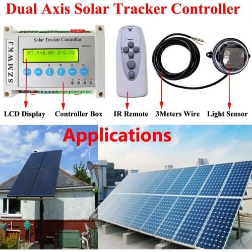 Complete Solar Tracking Electronic LCD Controller-Dual Axis Solar Tracker Linear Actuator Controller for PV Solar Panel System