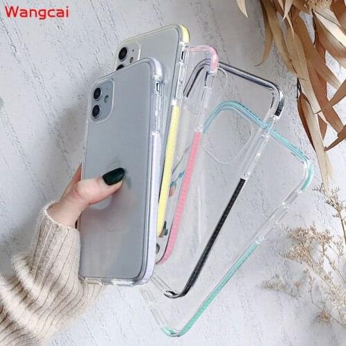 Candy Color Clear Cases For iPhone 12 Pro Max 11 Pro X XR XS Max 8 7 6 6S Plus SE 2020 Transparent Case Shockproof Soft Cover