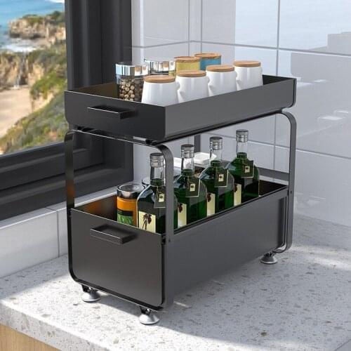Multi-Functional Sink Shelf Sliding Pull Retractable Storage Frame Cabinet Kitchen Accessories Organizer Kitchen Items