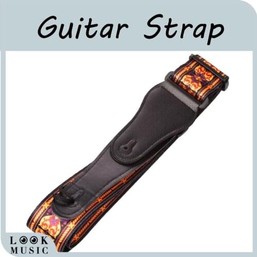 Adjustable Guitar Strap Shoulder Belt For Acoustic/ Electric Guitar Bass Soft With Leather Ends