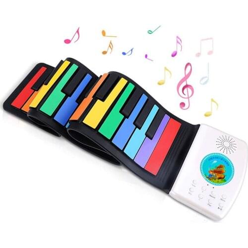 Roll up piano 49 keys upgraded portable rechargeable electronic hand roll piano kids piano keyboard musical toys