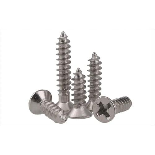Flat head screws self-tapping screws Nickel plating M1 M1.2 M1.4 M1.7 M2 M2.3 M2.6 M3 M4 screws KA screws