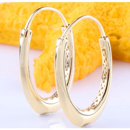 Original Golden Shine Chunky Earring Hoop Heart-shaped For Women 925 Sterling Silver Earring Wedding Gift DIY Jewelry