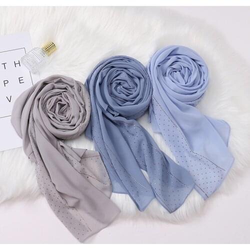 70*175CM New Malaysia Baotou Scarf Indonesia Travel Hot Rhinestone Scarf Head Headwraps for Women Muslim Fashion Wholesale