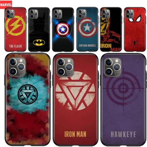 Silicone Cover Marvel Superhero Logo For Apple IPhone 12 Mini 11 Pro XS MAX XR X 8 7 6S 6 Plus 5S SE Phone Case