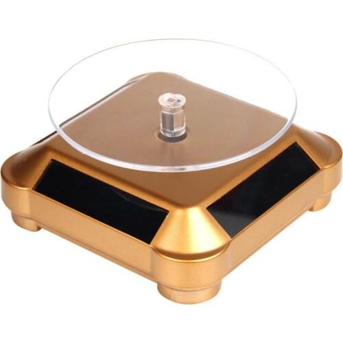 Solar Showcase 360 Automatic Rotating Turntable Jewelry Organizer Necklace Bracelet Watch Phone Display Stand AUG889