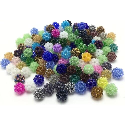 5PCS 1lot A variety of color 4mm cut glass beads made of glass balls for DIY charm jewelry making wholesale