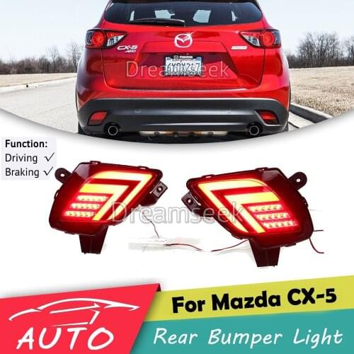 LED Reflector Rear Bumper Tail Light for Mazda CX-5 CX5 2013 2014 2015 2016 Driving Brake Lamp w/ Turn Signal Red Lens