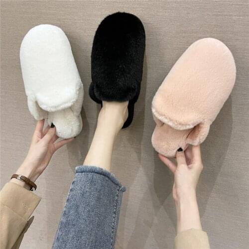 COOTELILI New Fashion Home Slippers Winter Shoes For Women 2021 Home Slippers Warm Slippers 1.5cm Heel Basic Size 36-43