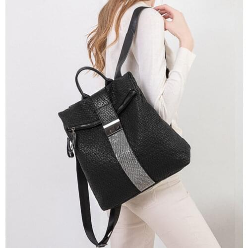 2020 foreign trade new style leather backpack fashion elephant pattern pu leather backpack ladies retro schoo