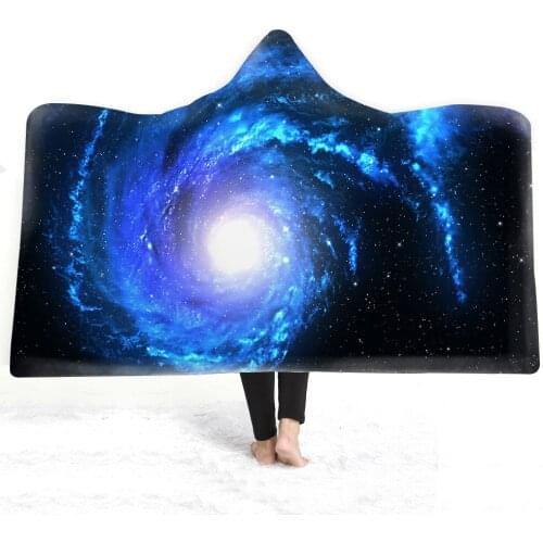 Magic Cloak Hooded Cloak Blanket Adult Children Wearing Hats Double Plush Starry Sky 130*150 150*200
