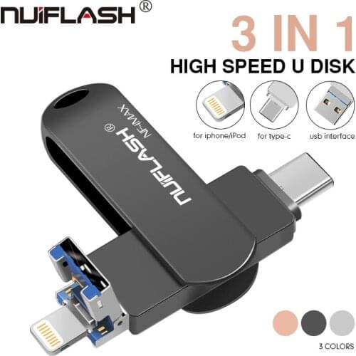 High speed USB flash drive 32gb 16gb Memory stick 128gb U disk 64gb pen drive 8gb usb stick 2 in 1 for iphone/ipad pendrive OTG