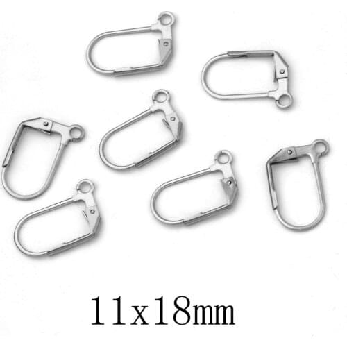 20pcs 16x11mm/11x18mm/12x14mm Stainless Steel French Earring Hooks Clasps Settings Base Settings for DIY Earrings Ear Jewelry