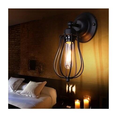 American Loft Style Iron Vintage Wall Light Fixtures RH Industrial Wind Wall Sconce For Stair Bedside Wall Lamp Home Lighting
