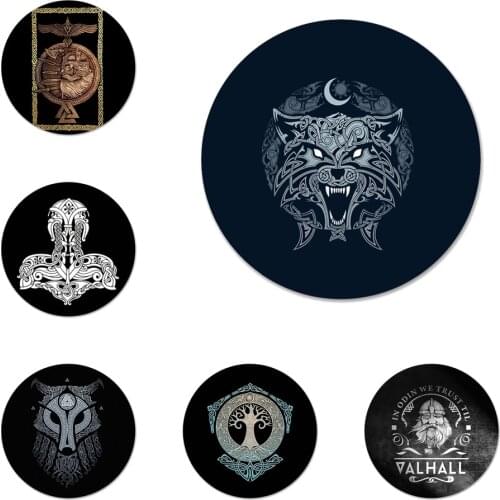 Viking Vegvisir Odin Nordic Icons Pins Badge Decoration Brooches Metal Badges For Clothes Backpack Decoration