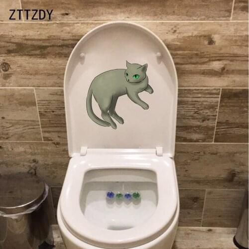 ZTTZDY 23.3*24CM Modern Cat WC Toilet Sticker Bathroom Decor Wall Decal Catamount T3-0235