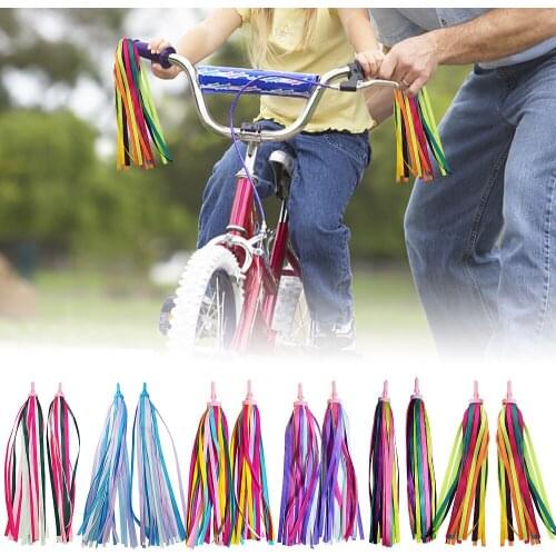 1 Pair Kid Rainbow Bike Streamers for Girls Boys Childrens Tassel Scooters Ribbons Bike Handlebar Streamers Ribbons