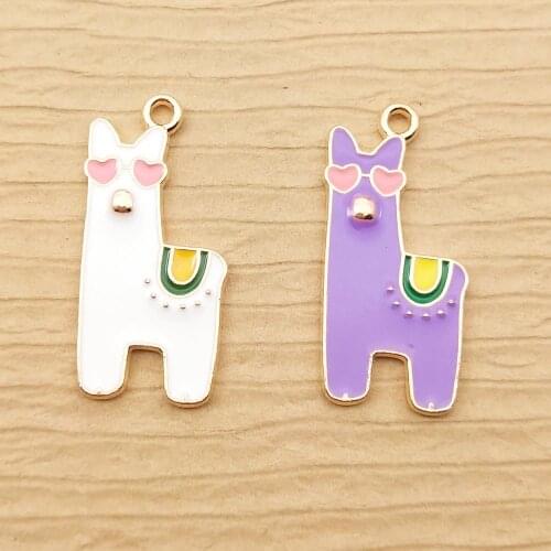 10pcs 12x26mm enamel alpaca cream charm for jewelry making and crafting fashion earring pendant bracelet necklace charms