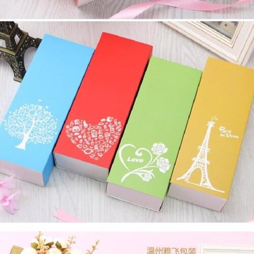 10pcs/lot Yellow Macaroon Box red Nougat Boxes green Chocolate Boxes blue food packaging box bakery long Box for Biscuits Cookie