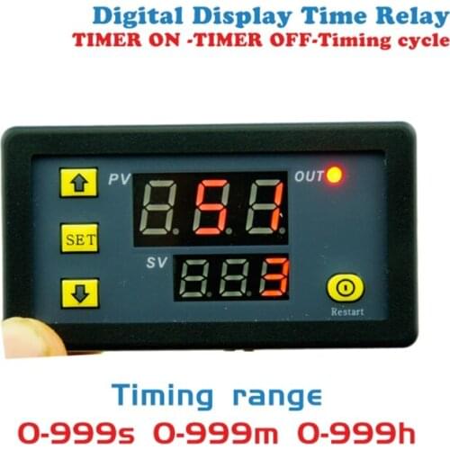12V Timing Delay Relay Module Cycle Timer Digital LED Dual Display 0-999 Minutes L4MB