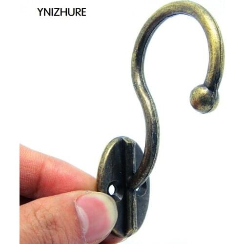 20pcs 81*35mm Hook alloy antique cupboard bronze hooks decorative hook 81 * 35MM large coat hooks