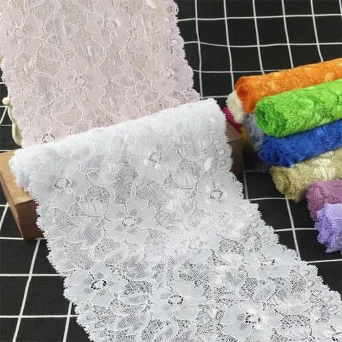 5Meters/Lot Stretchy Floral Lace Ribbon DIY Crafts Supplies Lace Tape Dress Clothing Top Bra Decoration 16cm White Lace Trimming