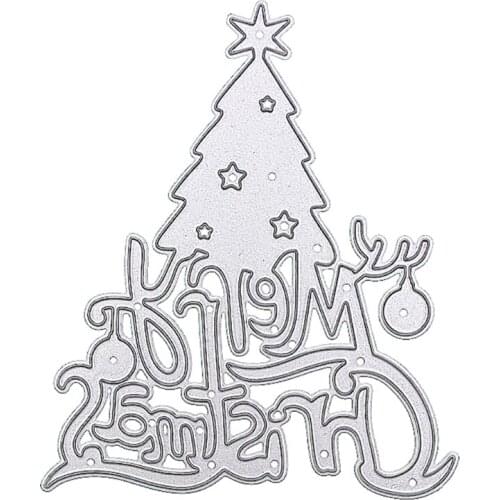 68UE Merry Christmas Tree Metal Cutting Dies Stencil DIY Scrapbooking Album Paper Card Template Mold Embossing