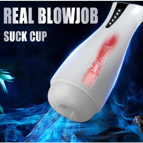 Automatic Blowjob Sucking Masturbation Cup Real Vagina Live Voice Recording Male Masturbators Oral Sex Toys for Men Adults 18