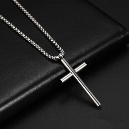 COOLTIME Cross Chain Necklace For Women Men Luxury Ladies Gold Color Jewelry Pendant Necklaces Crucifix Christian Ornament Gift