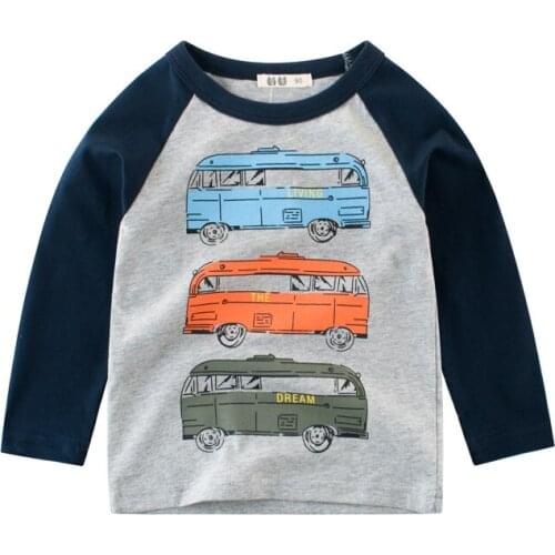 Kids T shirt Boys Girls Long Sleeve Bus Tops Children Autumn Solid Cotton Clothes 2 4 5 6 7 8 Years Winter top Boy Girl T Shirts