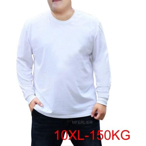 Autumn Spring 10XL Bust 153cm Oversized t-shirt men 9XL 8XL 7XL Cotton t-shirt