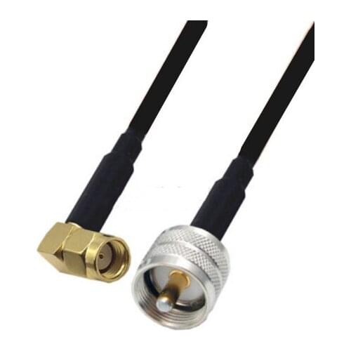RG58 Cable RP-SMA Male Right Angle to UHF SO239 Male Connector WiFi Antenna Extension Pigtail jumper cable