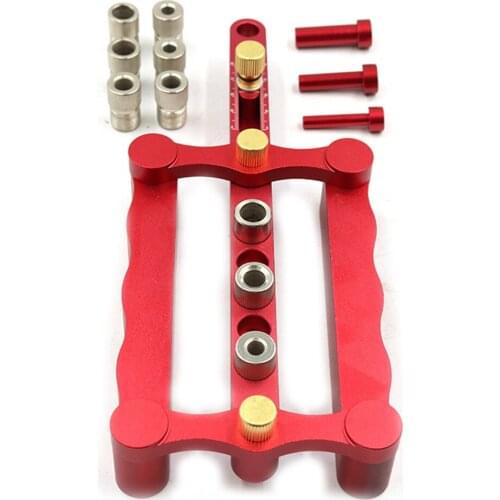 Pocket Hole Doweling Jig Kit Self Centering Drill Guide Puncher Scriber Marker Wood Drilling Locator Hole Puncher