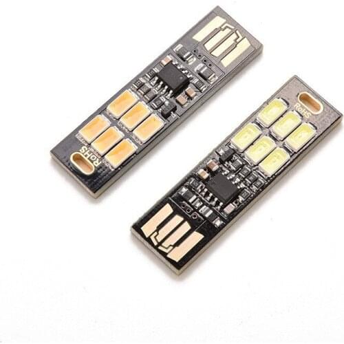 Camp Bulb Mini Portable Night Card Lamp Light Pocket USB Power 6 LED