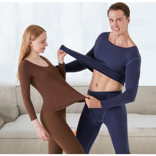 Women Pajamas Thermal Underwear Suit Cotton Female Male Winter Thermo Underwear Warm Suit Underwear Sets Home Clothing Long John
