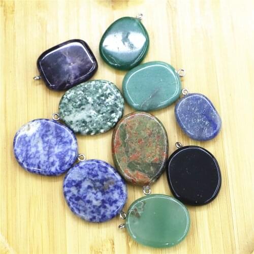 2021 Hot Selling Trendy Assorted Natural Stone Mixed Irregular Shape Pendants Charms Jewelry Free Shipping Wholesale 10pcs/lot