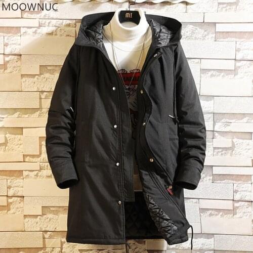 Moownuc Men's Hooded Trench Coats