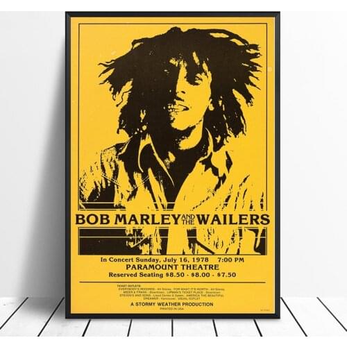 MT2013 Bob Marley The Wailers Paramount Theatre Concert Poster Painting Art Poster Print Canvas Home Decor Picture Wall Print